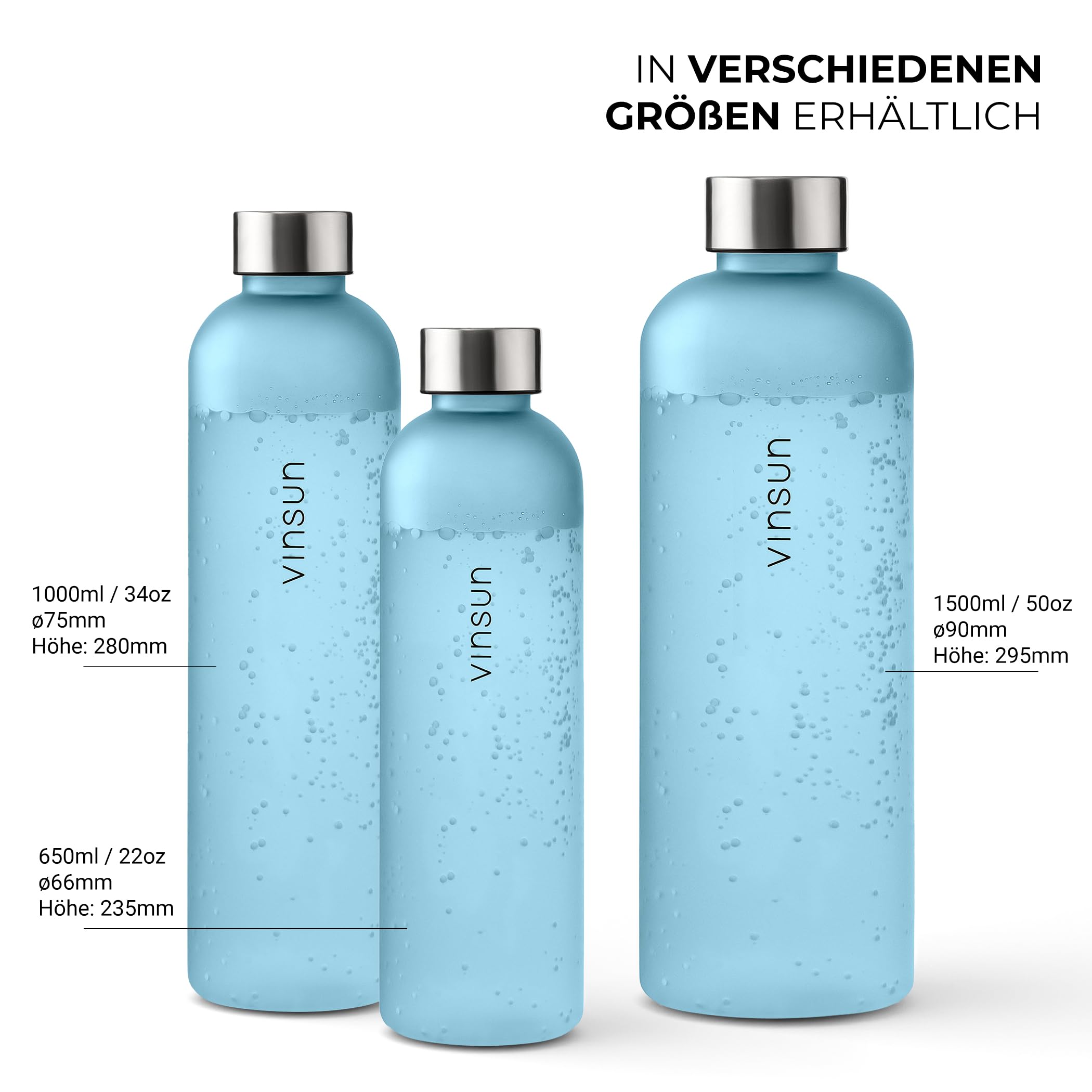 VINSUN Trinkflasche 1l blau - wiederverwendbar nachhaltig, Kohlensäure geeignet, BPA frei, Tritan - Sport Flasche für Outdoor, Schule, Uni, Fahrrad, Büro, Gym 4
