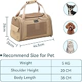 Petsfit Airline Approved Cat Carrier Lightweight Travel Bag Khaki view 4