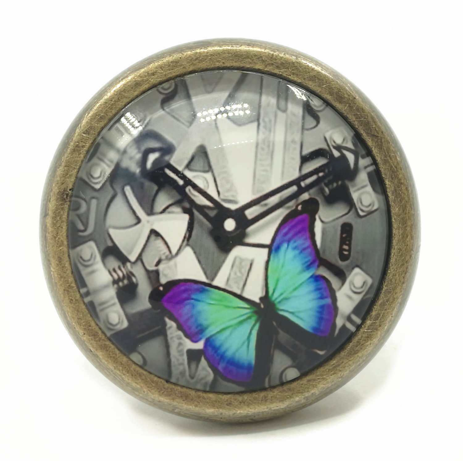 Steampunk Butterfly Clock Drawer Knobs Pulls Handles Antique