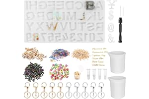 Resin Alphabet Molds, FIXM Alphabet Silicone Mold Backwards Letter Number Jewelry Making Mold DIY Casting Mold with Resin Decoration Fillers Set Kit