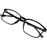 VisionGlobal Blue Light Blocking Glasses for Women/Men, Anti Eyestrain, Stylish Square Frame, Anti Glare