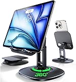 iPad Stand for Desk, Foldable 360° Rotating Tablet