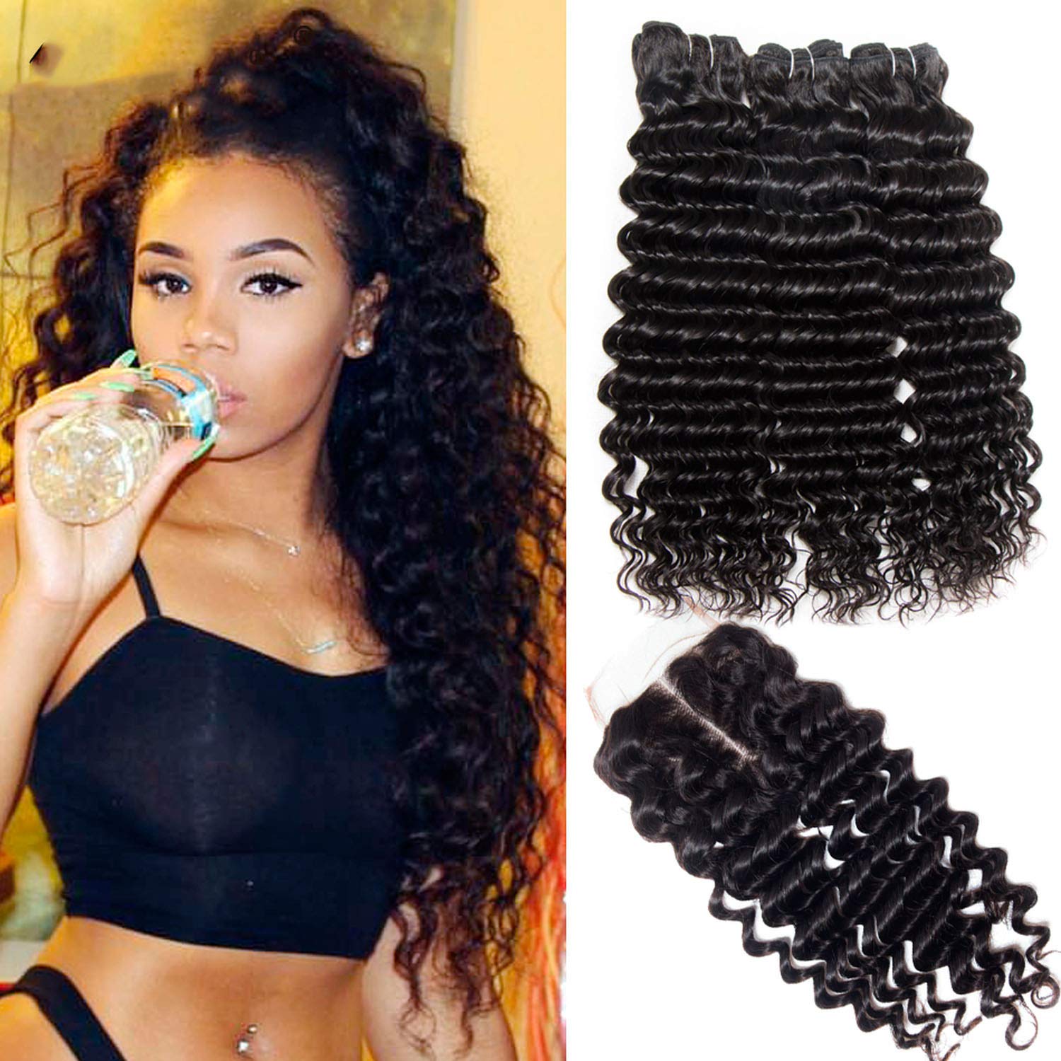 Amazon Com Upretty Hair Brazilian Hair Weave Bundles With