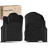 YHTAUTO Floor Mats Compatible with 2011-2022 Jeep Grand Cherokee & Dodge Durango, TPE Floor Liners All-Weather Protection Custom Fit, 1st Row, Set of 2 Black