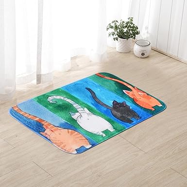 Amazon Com Sothread 40x60cm Soft Non Slip Rectangle Cat Butt Printed Carpet Mats Bath Area Rug A Clothing