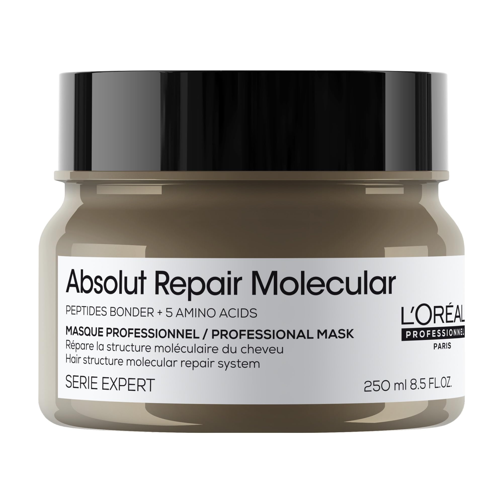 L’Oréal Professionnel Paris Absolut Repair Molecular Hair Mask – Repairs Damage & Restores Strength For Extremely Dry Damaged Hair, Extra Detangling & Hydration, Peptides Bonder