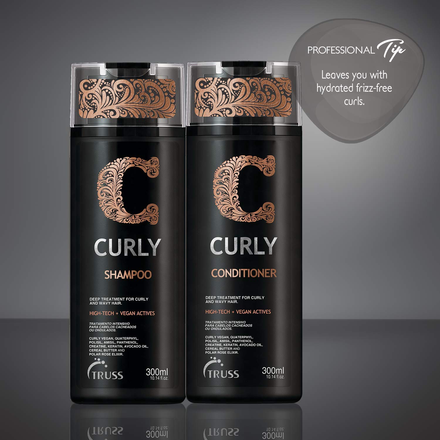 Truss Curly Shampoo - Gentle Cleansing for Defined, Detangled, Frizz-Controlled Wavy and Curly Hair with Softness, Moisture Balance and Conditioning