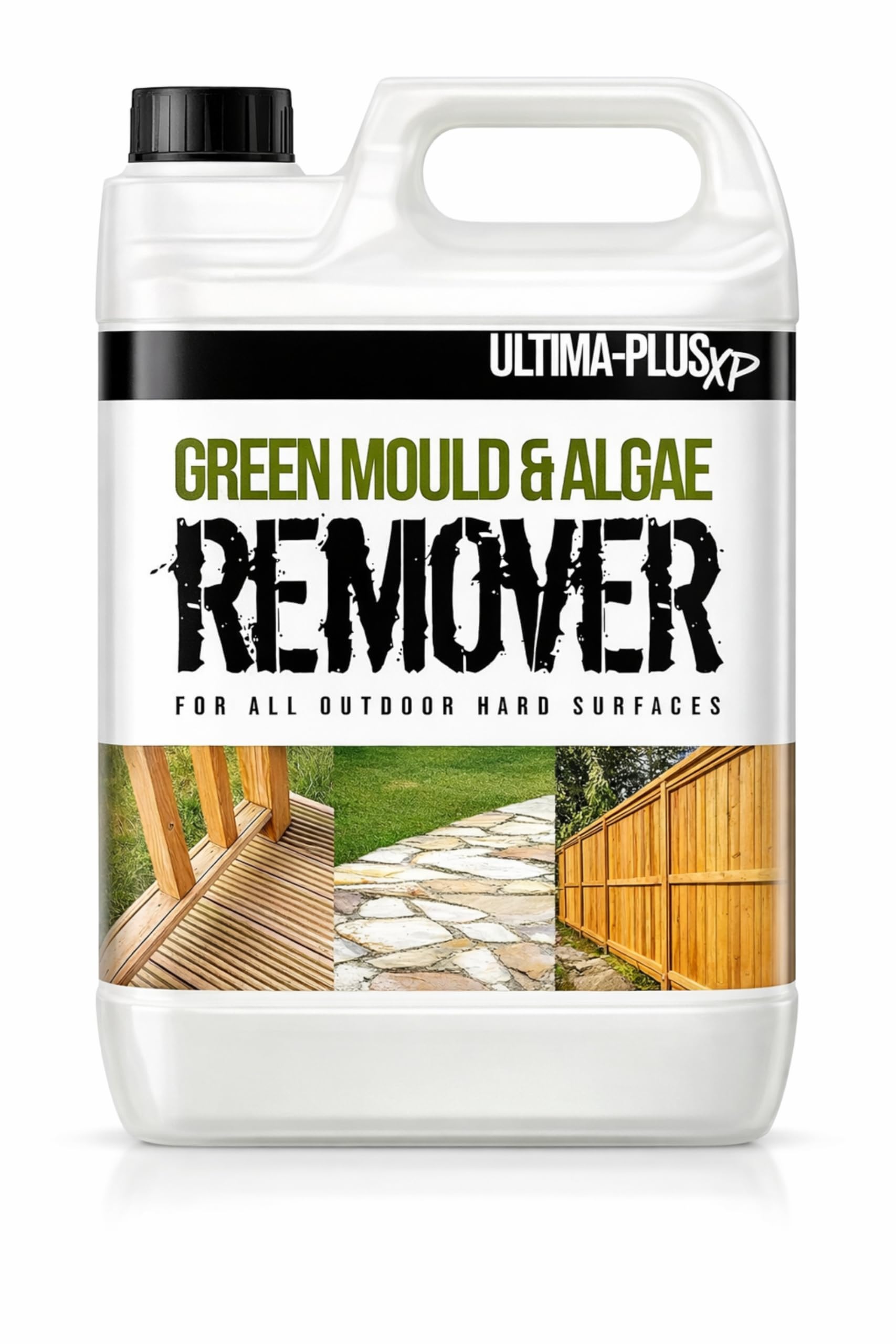 ULTIMA-PLUS XP Green Mould and Algae Killer Patio Cleaner Simply Spray Leave and Walk Away Green Mould and Algae Killer for Patios, Fencing and Decking 5 Litre Concentrate (Makes 25 litres)