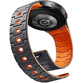 Bandletic Silicone Magnetic Band Compatible with Samsung Galaxy Watch 7 6 5 4 FE 40mm 44mm/Watch 6 4 Classic 43mm 47mm 42mm 46mm/Watch 5 Pro 45mm, 20mm No Gap Soft Sport Strap for Men Women