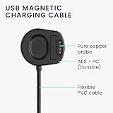 kwmobile USB Charger Cable for Suunto 7 Smartwatch Charging Cord Black view 4