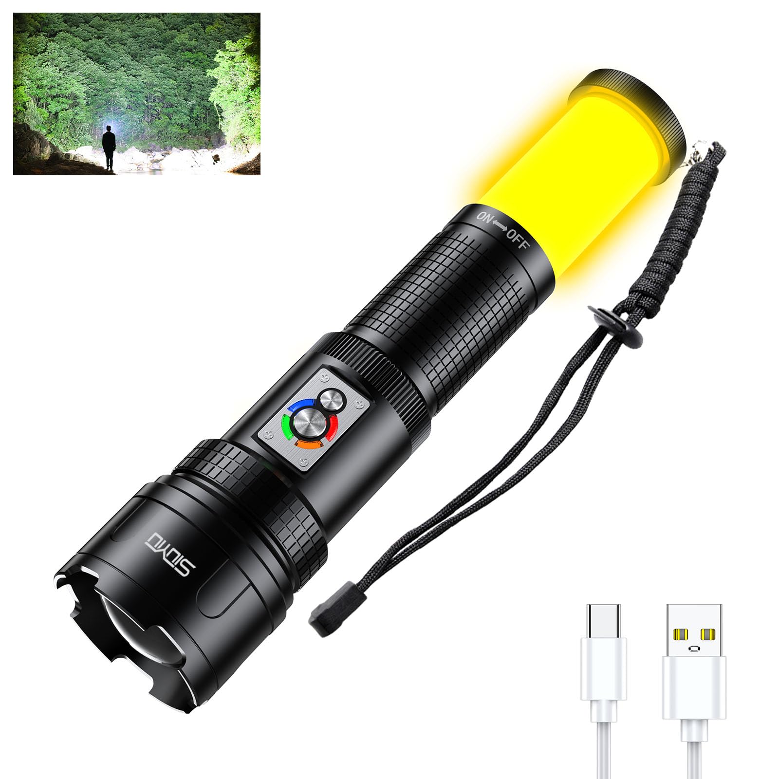 Siuyiu Torches LED Super Bright Rechargeable Torch, 3000 Lumens LED Torch, Ideal Camping Torch, Durable, Long-Lasting Flashlight - Perfect for Outdoor Adventures and Emergencies,Outdoor, Home — image 1