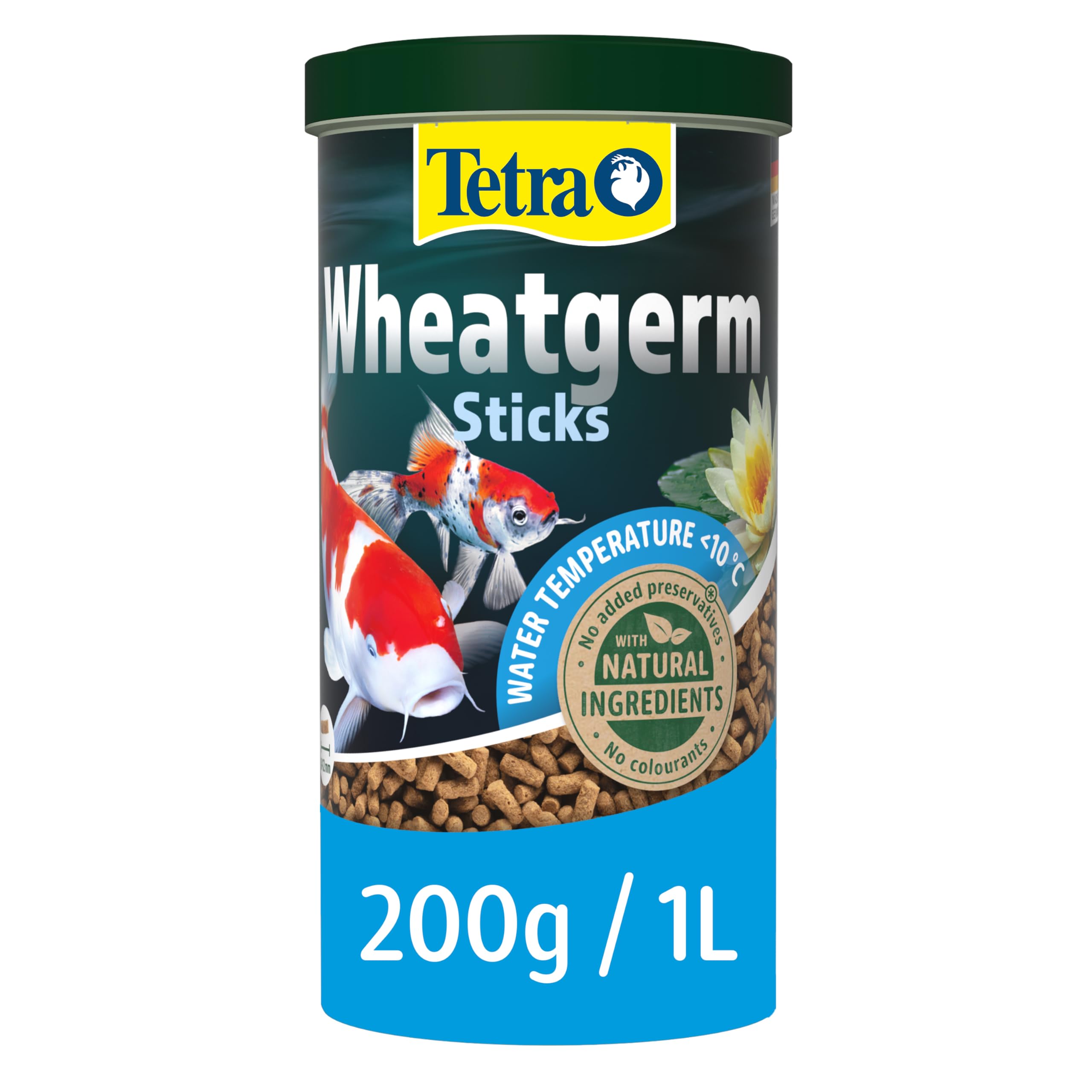 Tetra Pond Wheat Germ Sticks, Pond Fish Food Specially Formulated for Cold Weather Feeding, 1 Litre