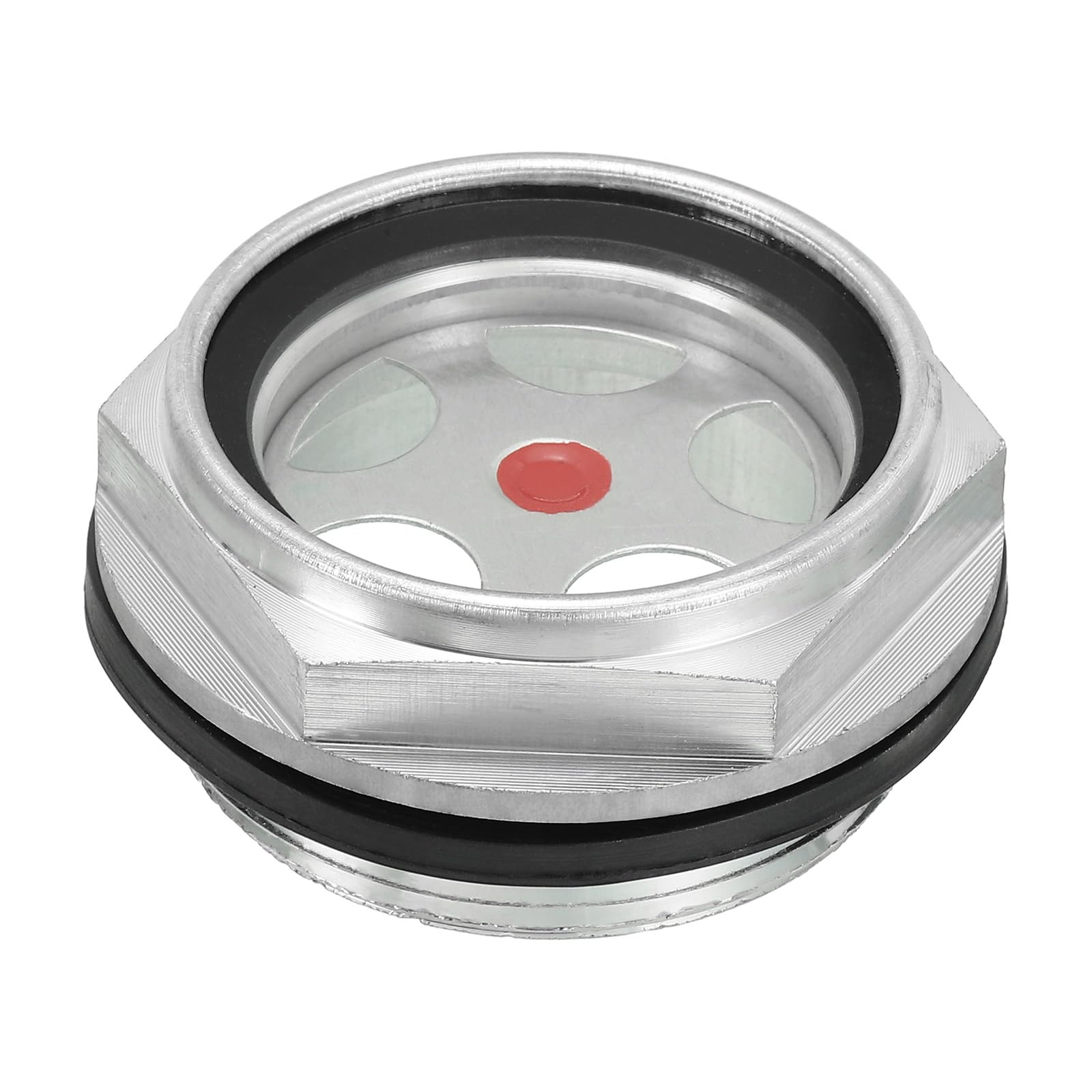 PATIKIL Air Compressor Oil Sight Glass, 1 Pack G 1-1/2" Male Thread Aluminum Alloy Oil Liquid Level Gauge Air Compressor Parts with O-Ring