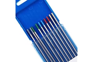 Mssoomm TIG Welding Tungsten Electrodes (Mixed Pack-2pcs Pure Tungsten(Green)+2pcs 2% Cerium(Grey)+2pcs 1.5% Lanthanum(Gold)+