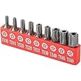 RAMPRO 9Pc Torx Star 5 Point, Security Tamper Proof, Driver Bit Set- T10, 15,20,25,27,30,40,45,50- Multifunction Damage/Shear Resistant Hollow Torque Kit