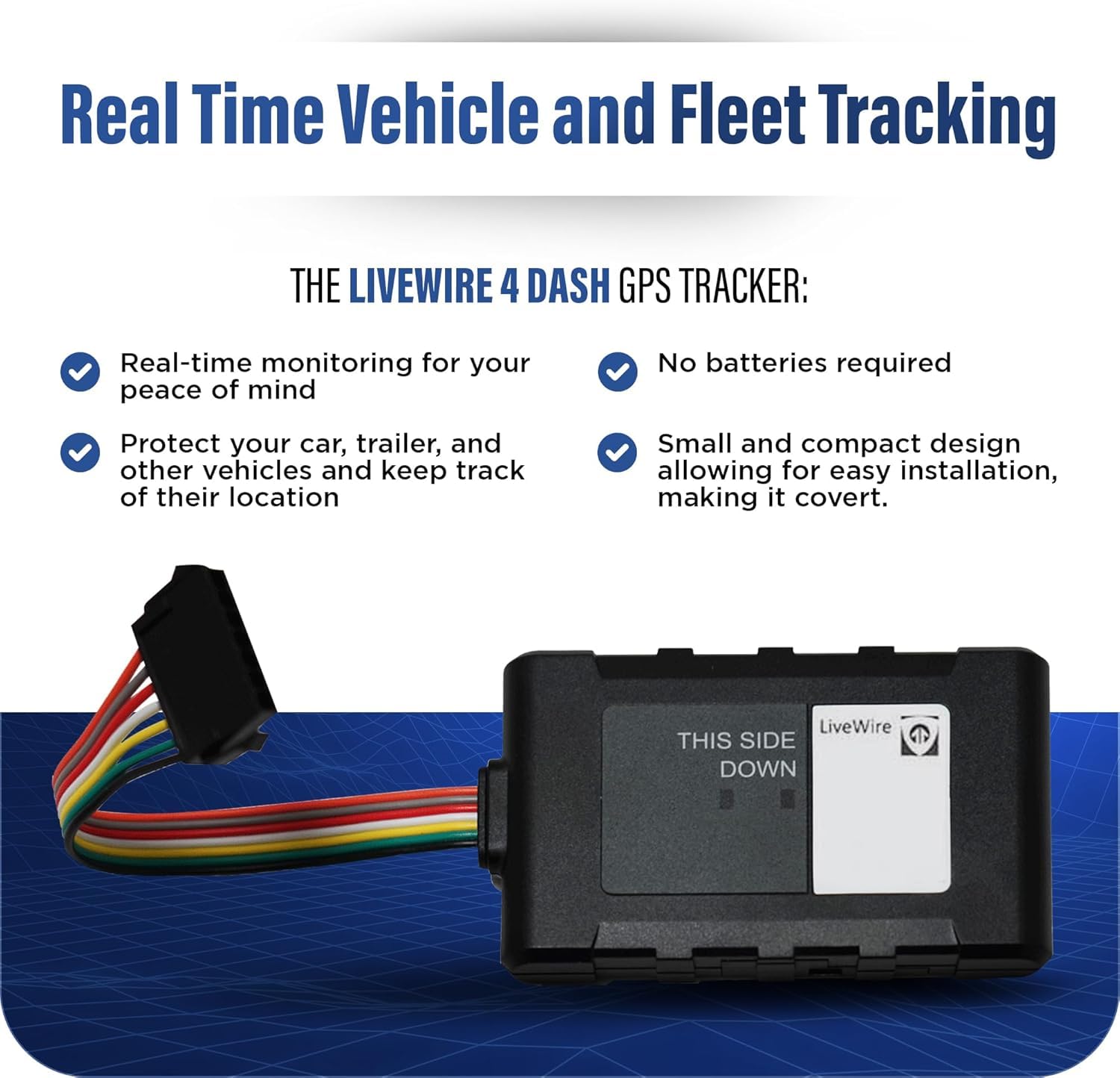Brickhouse Security Livewire 4 4G LTE Auto GPS Tracker, Real Time Vehicle and Fleet Tracking, Geofencing, & Speed Alerts for Car & Trailer Vehicles, No Batteries Required, Subscription Plans Available