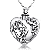 Horse Urn Necklace for Ashes Sterling Silver Cremation Jewelry Keepsake Necklace Horse Gifts for Women Girls