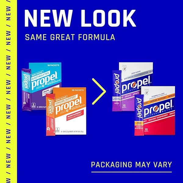 PROPEL GRAPE WATER BEVERAGE MIX WITH ELECTROLYTES & VITAMINS, 0.08 OZ, 10 COUNT