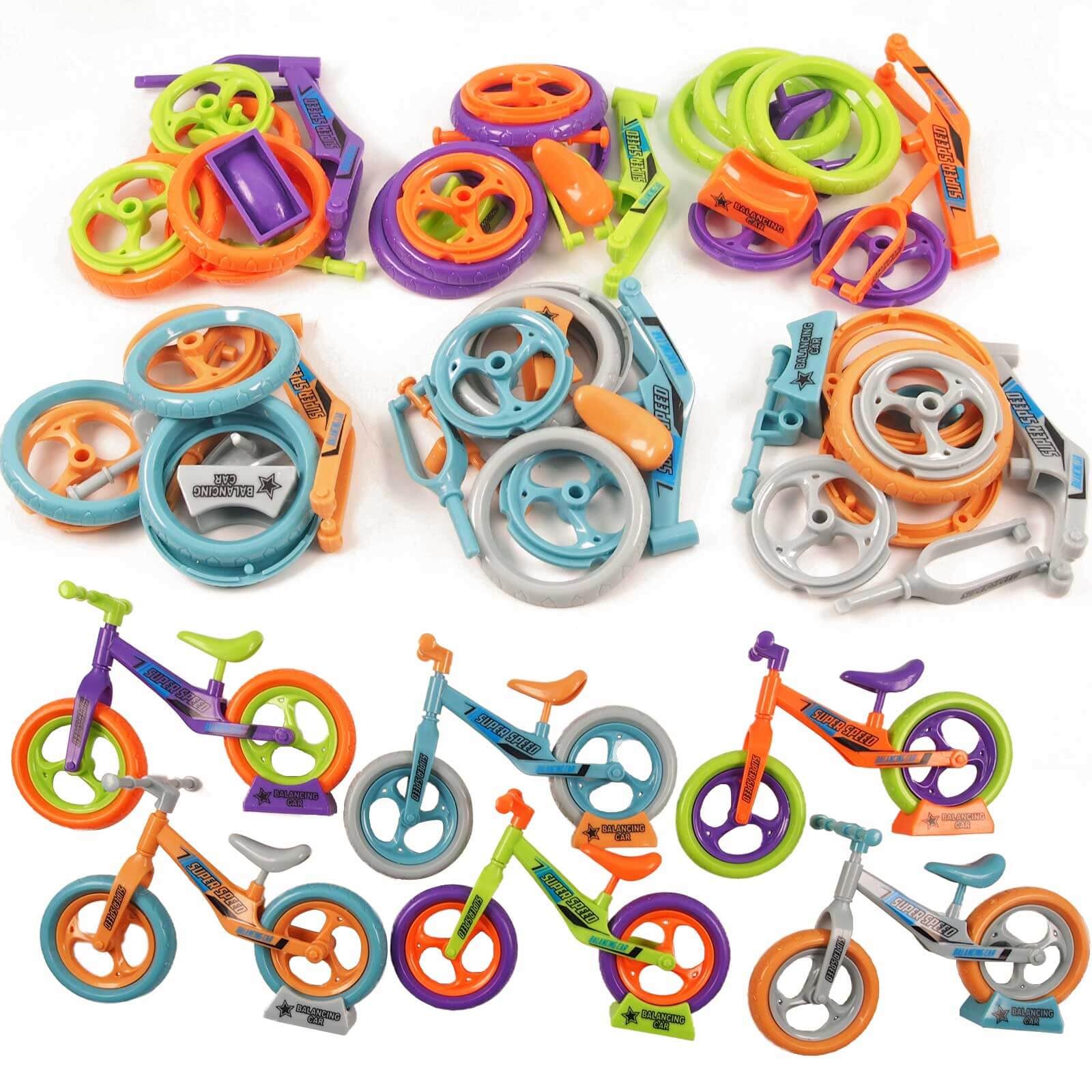 Photo 1 of 12 Pack Mini Assembly Balance Bikes Toys, Party Favors for Kids Return Gifts Goodie Bags for Birthday Party, Pinata Fillers, Mini Toys School Prizes, Fidgets Packs Classroom Rewards, Game Prize