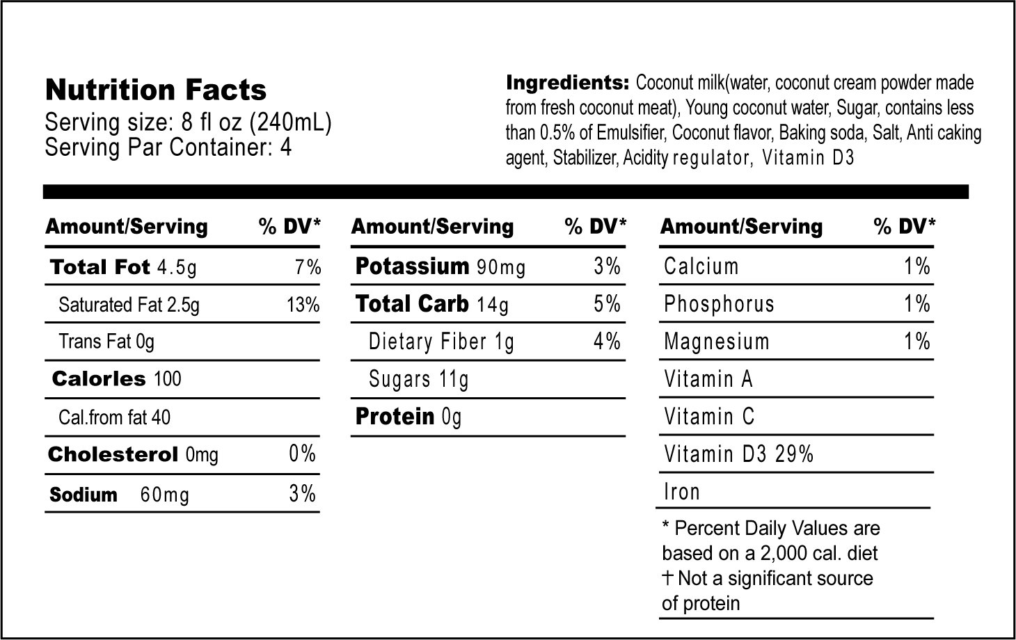 35 Coconut Cream Nutrition Label Labels Database 2020