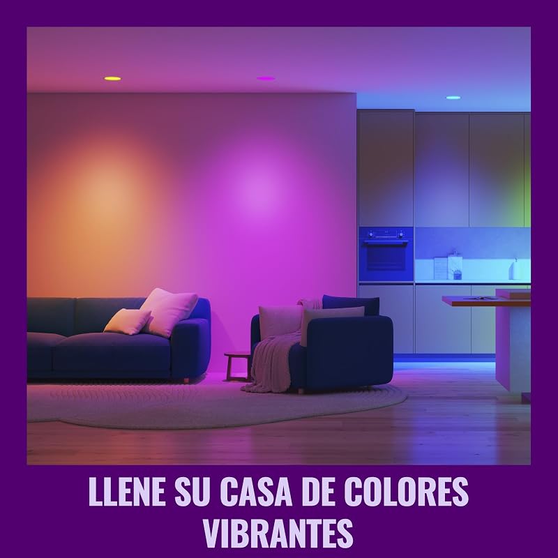 Foco Inteligente LED de cristal GU10, RGB, equivalente a 50 W, 2200-6500 K, 345 lm, regulable, compatible con Alexa, Google Assistant y Apple Home, 2 ud.