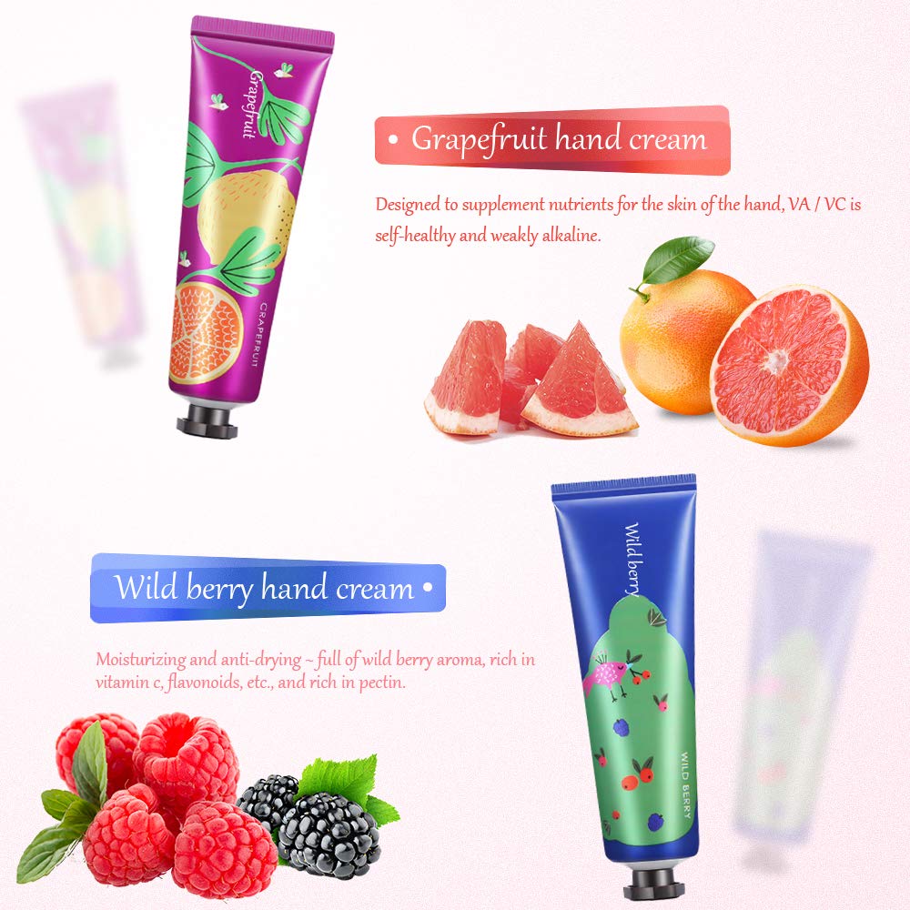 Ownest 10 Pack Fruits Extract Fragrance Hand Cream, Moisturizing Hand Care Cream Travel Gift Set with Shea Butter For Men And Women-30ml : Beauty