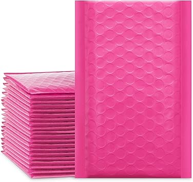 Ucgou 4x8 Inch Poly Bubble Mailers Self Seal Pink Padded Envelopes Waterproof Envelopes Pack Of 50 Inside Size 4x7 Amazon Co Uk Office Products