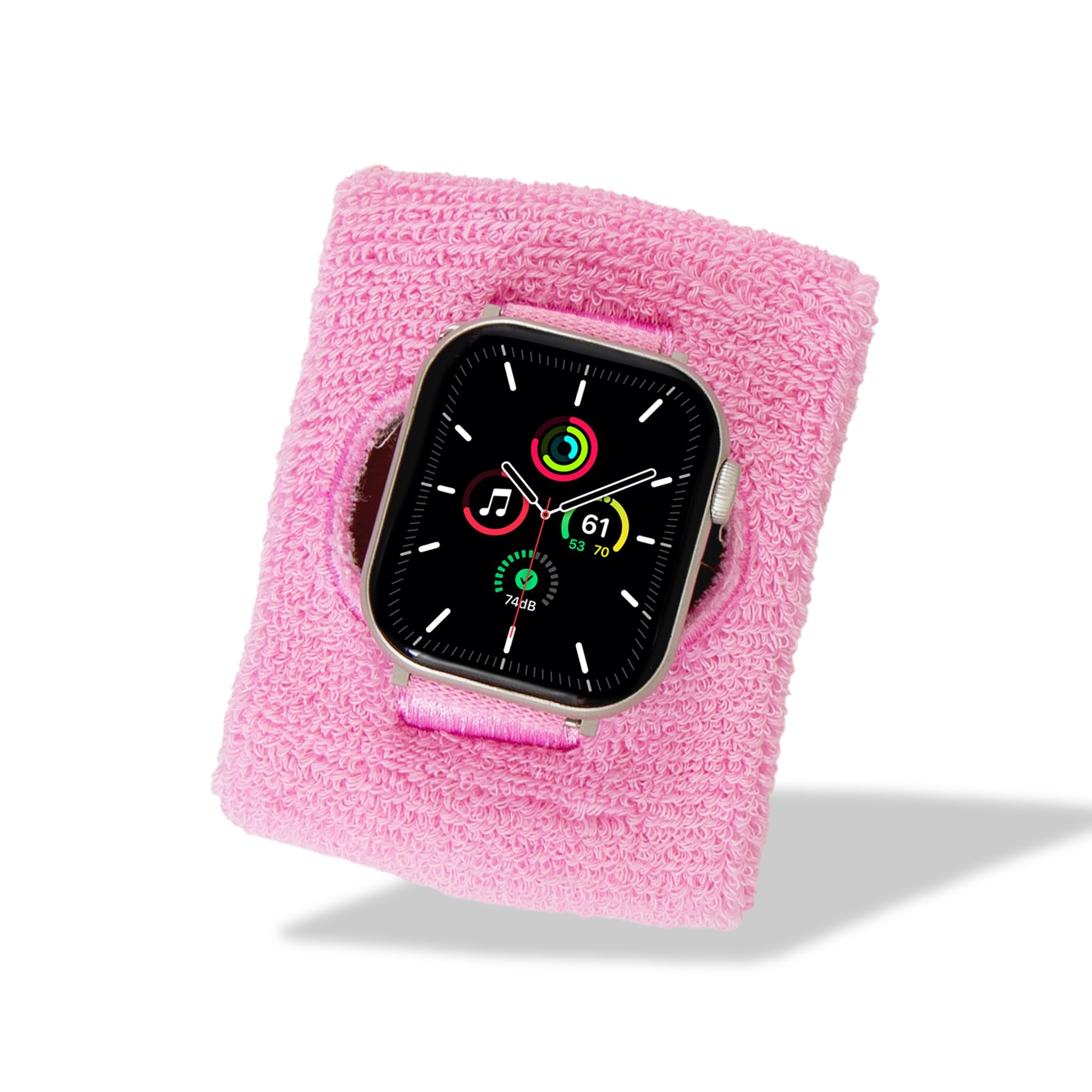 Photo 1 of Sonix | Sport Watch Band for Apple Watch | Sweatband Style Watch Band for Sports, Workouts, Activities | Baby Pink Stripe