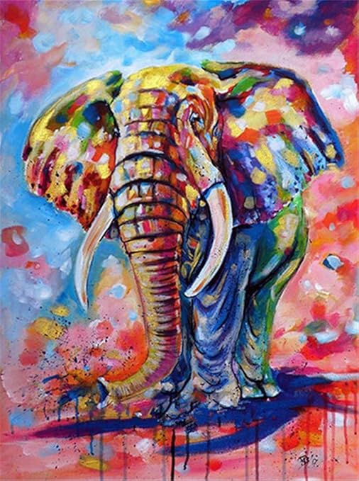 YUMEART Needlework Diamond Drawing Painting by Number Elephant Animals Diamond Dotz Animated Cross Stitch Painting Rhinestones
