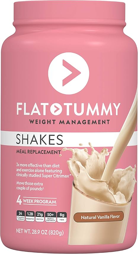 Amazon Com Flat Tummy Tea Meal Replacement Plant Based Protein Powder Vanilla Vegan Vegetarian Gluten Free Dairy Free With Vitamins Minerals And Super Citrimax 20 Servings 1 76 Pound Pack Of 1 Health