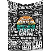 Huglanket Car Guy Gifts Throws for Men, Flannel Blanket for Car Lovers Mechanics, Enthusiasts - Birthday, Christmas, Retirement Gift (50"x 65"), Distracted