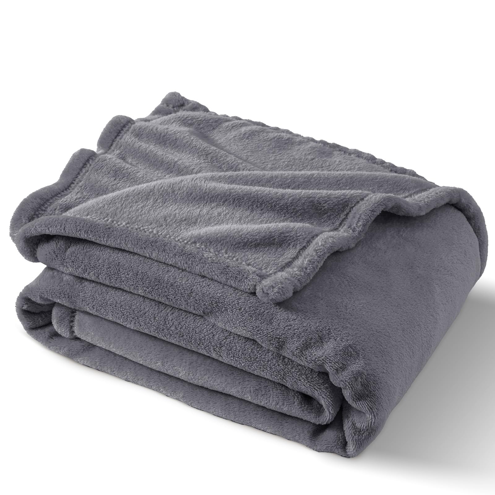 PHF Ultra Soft Fleece Blanket Single Size 130x150cm, No Shed No Pilling Luxury Plush Cozy Flannel 280GSM Lightweight Throw Blanket for Bed, Couch, Chair, Sofa Suitable for All Season, Grey — image 1