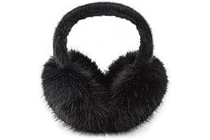 WATAME Earmuffs for Women Girls Faux Fur Fuzzy Headband Foldable Ear Covers Cold Weather Accessory