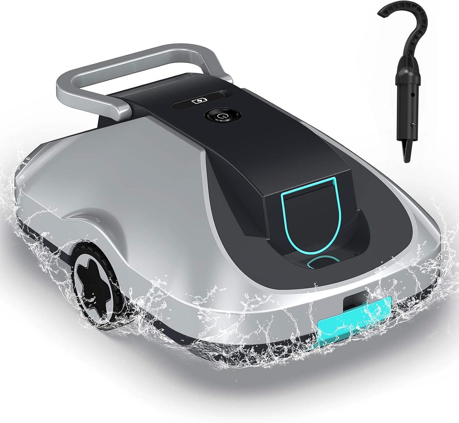 Cordless Robotic Pool Vacuum Cleaner for Above Ground Pools, Automatic Robot Pool Cleaner with 200-Minute Runtime, Powerful Suction, Self-Parking, 180μm Fine Filter, Cleaning up to 2500 Sq.Ft