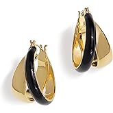 JeanBeau Two Tone Gold Chunky Hoops Earrings for Women Statement Trendy Thick Huggie Hoop Cartilage Prom Wedding Holiday Fashion Jewelry Gifts