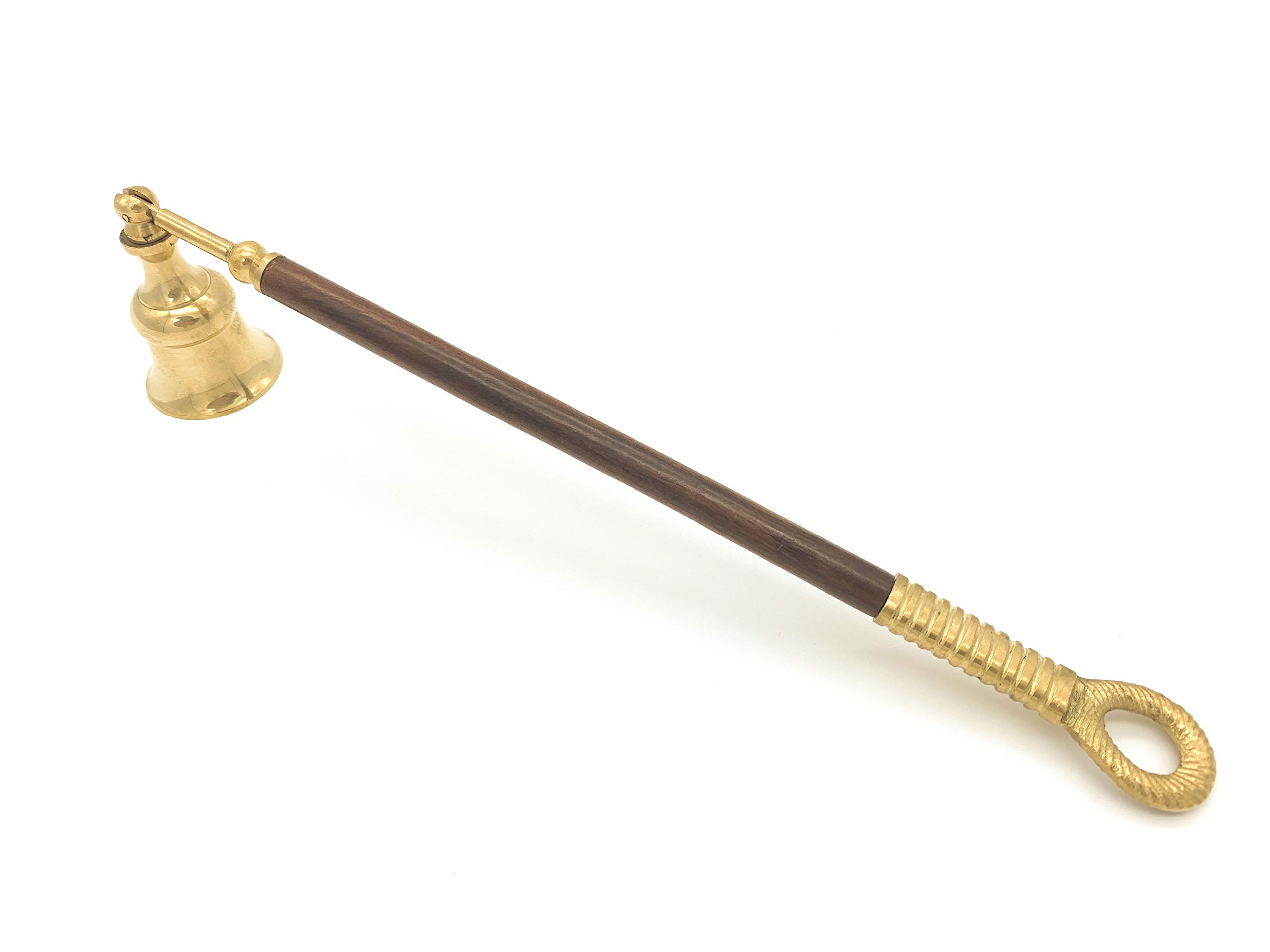 Sea-Club Brass Candle Snuffer, 26 cm, Elegant Dark Wood Handle