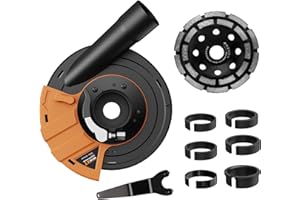 MAXXT Grinder Dust Shroud, Dust Collection Attachment for Surface Grinders,Universal 4.5"/5" Diamond Grinding Cup Wheel 5 inch, for Stone, Cement, Marble, Rock,Granite, Concrete