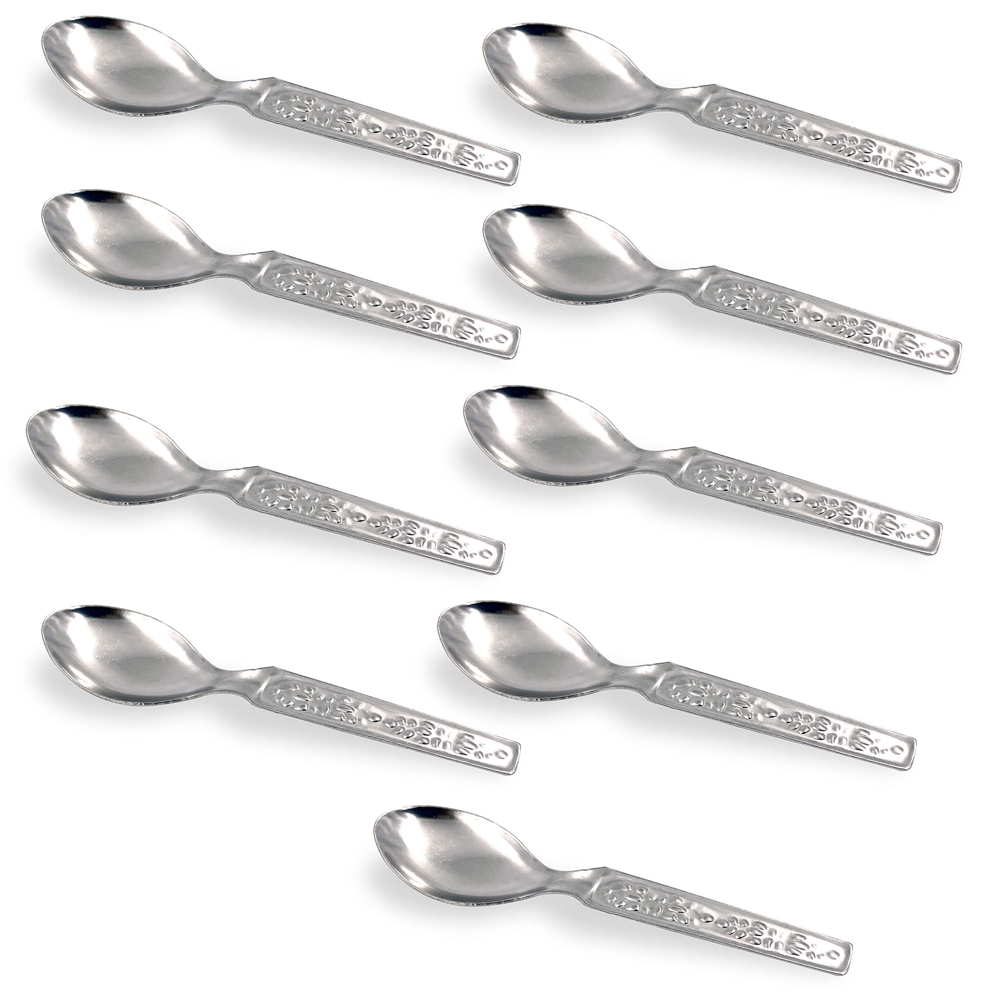 KSJONE Stainless Steel Masala Spoons for Small Containers Mini Spoon for Masala Dabba Spices Spoons, All Tea Coffee Sugar & Spices 10 cm (9 Pcs)
