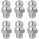 6 Pcs Stainless Steel Straight Grease Fitting, 1/4-28 Inch Thread Hydraulic Metric Grease Fittings, Heavy-Duty Stainless Greases Fitting, Portable Metric Fittings Accessories