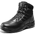 NORTIV 8 Men's Waterproof Tactical Work Boots Leather Outdoor Hiking Military 6 Inches Motorcycle Combat Boots Contractor