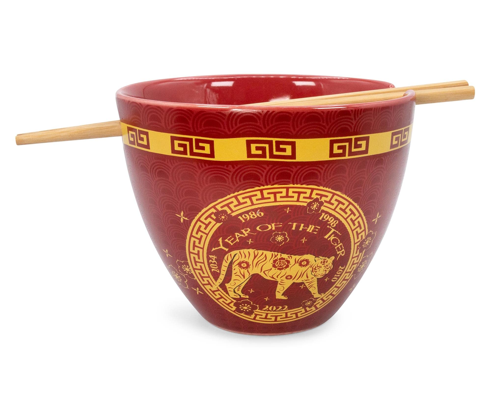 Boom Trendz Year of The Tiger Chinese Zodiac 16-Ounce Ramen Bowl and Chopstick Set