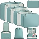 BAGAIL 8 Set Packing Cubes Luggage Packing Organizers for Travel Accessories-Dusty Blue