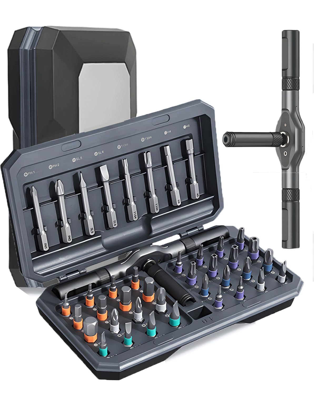 Photo 1 of **MISSING PARTS***FUDUOA 42 in 1 Ratchet Screwdriver Set, Magnetic Screwdriver Set, DIY Multi Bit Magnetic Drive Set with Detachable Ratchet Handle, Portable Compact Repair Tool Kit for Furniture Computer Bicycle