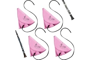 Yinder 4 Pcs Clarinet Swab Cloth Clarinet Cleaner Cleaning Cloth Swab for Inside Tube Suitable Piccolo Flute Sax Saxophone (Pink)