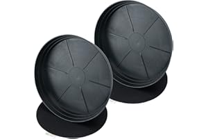 GARDEN HOUR THE PERFECT TIME TO GROW Garden Hour 12” Pack of 2 Medium Plant Saucers for Potted Plants & Felt Mats for Floor/Furniture Protection - Extra-Deep Drip Trays - Plastic Plant Trays for Indoors No Holes - 12W x 1.7Din.