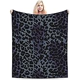 Duduho Leopard Animal Skin Bed Blanket Ultra Soft Black Cheetah Print Throw Blanket All Season Warm Light Weight Cozy Plush Blankets for Home Bedroom Sofa Chair Travel, 60"X50"