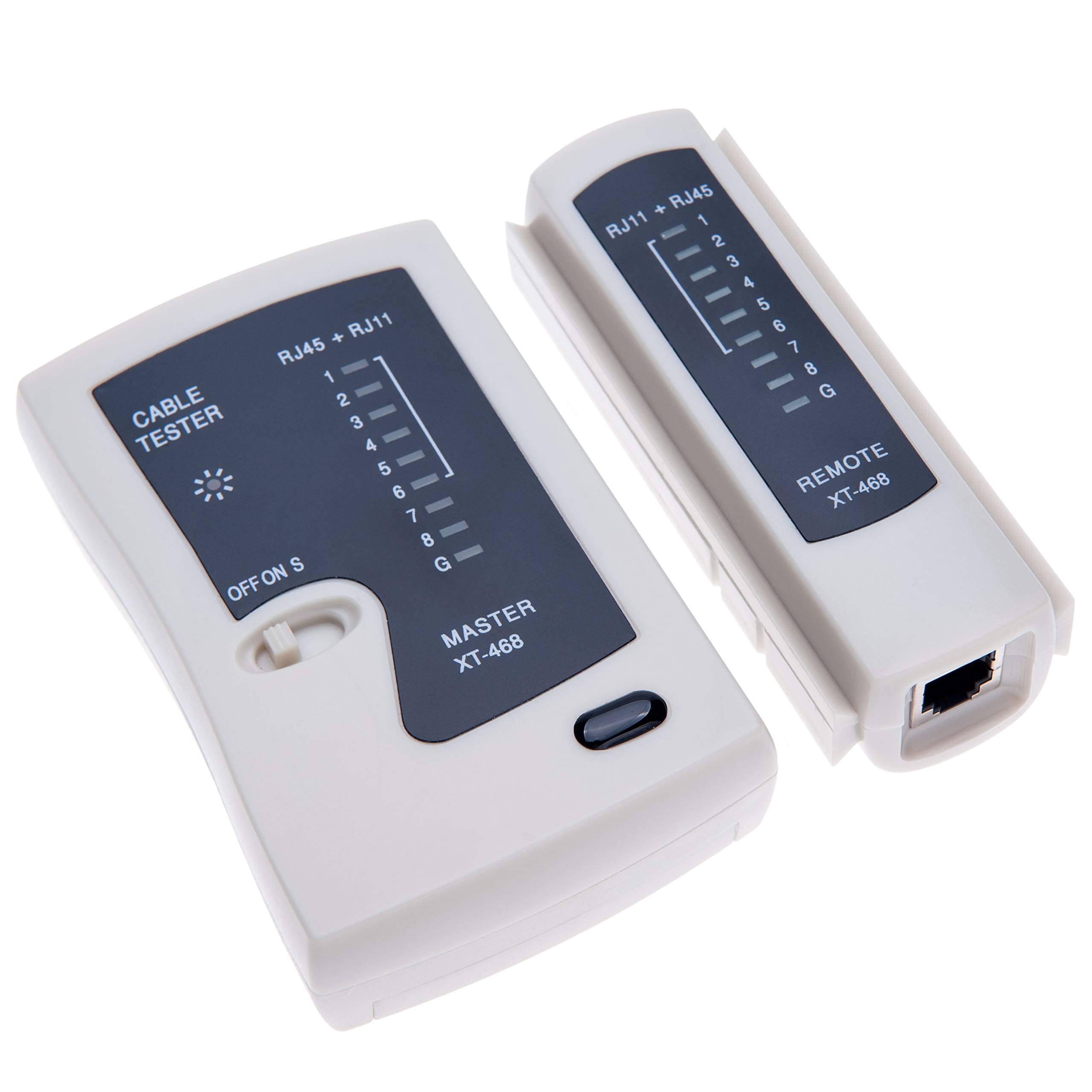 RJ45 Network Cable Tester by Keple LAN Ethernet Swtich Connnector Internet Wire Plug Signal Test for UTP STP FTP LAN RJ11 Cat7 Cat6e Cat6 Cat5e Cat5 Broadband Connection Master/Remote Testing Tool