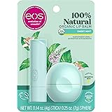 eos 100% Natural & Organic Lip Balm- Sweet Mint, Dermatologist Recommended, All-Day Moisture Lip Care, 0.39 oz, 2 Pack