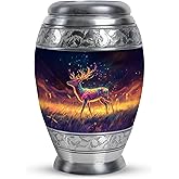 KARYLIZ Deer Tiny Urn for Adults - Mini Cremation Small Human Urns for Human Ashes Adult Male Dad - Funeral Keepsakes for Dad & Mom - Memorial Burial Urns for Cremation Ashes Mother Father 3 Inch