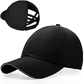 New Updated Girls Criss Cross Ponytail Hat Reflective Baseball Cap Waterproof Quick Dry Summer Sports Hats for Kids Age 7-12